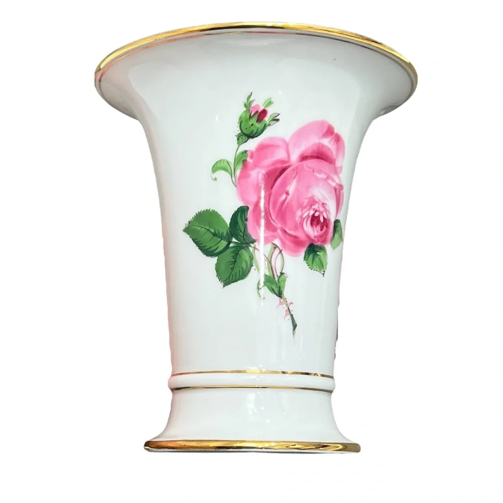 VINTAGE MEISSEN PORCELAIN ROSE VASE #Q22(6)